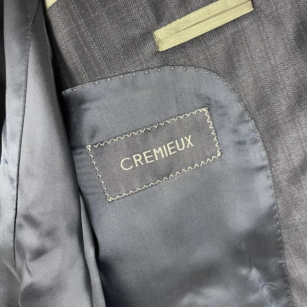 Daniel Cremieux Loro Piana Wool Blazer Sport Coat Men 43R Blue Striped Super 130